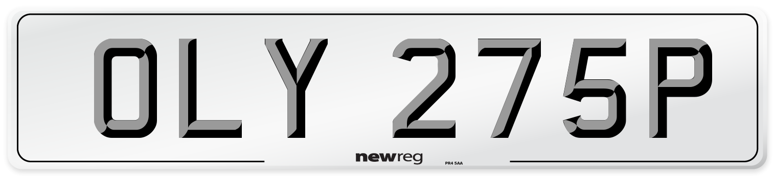 OLY 275P Number Plate from New Reg
